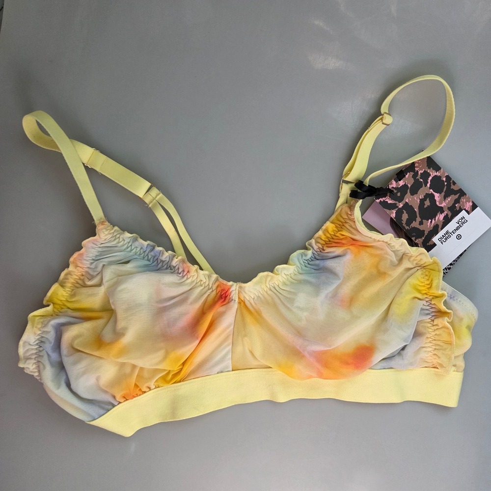 Diane von Furstenberg for Target Yellow Tie Dye Bralette XXL NWT DVF